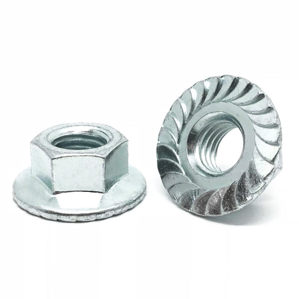 Grade 2 Large Flange Serrated Nuts