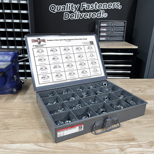 Grade A Hex Jam Nut Coarse & Fine Zinc Clear - 457 pcs