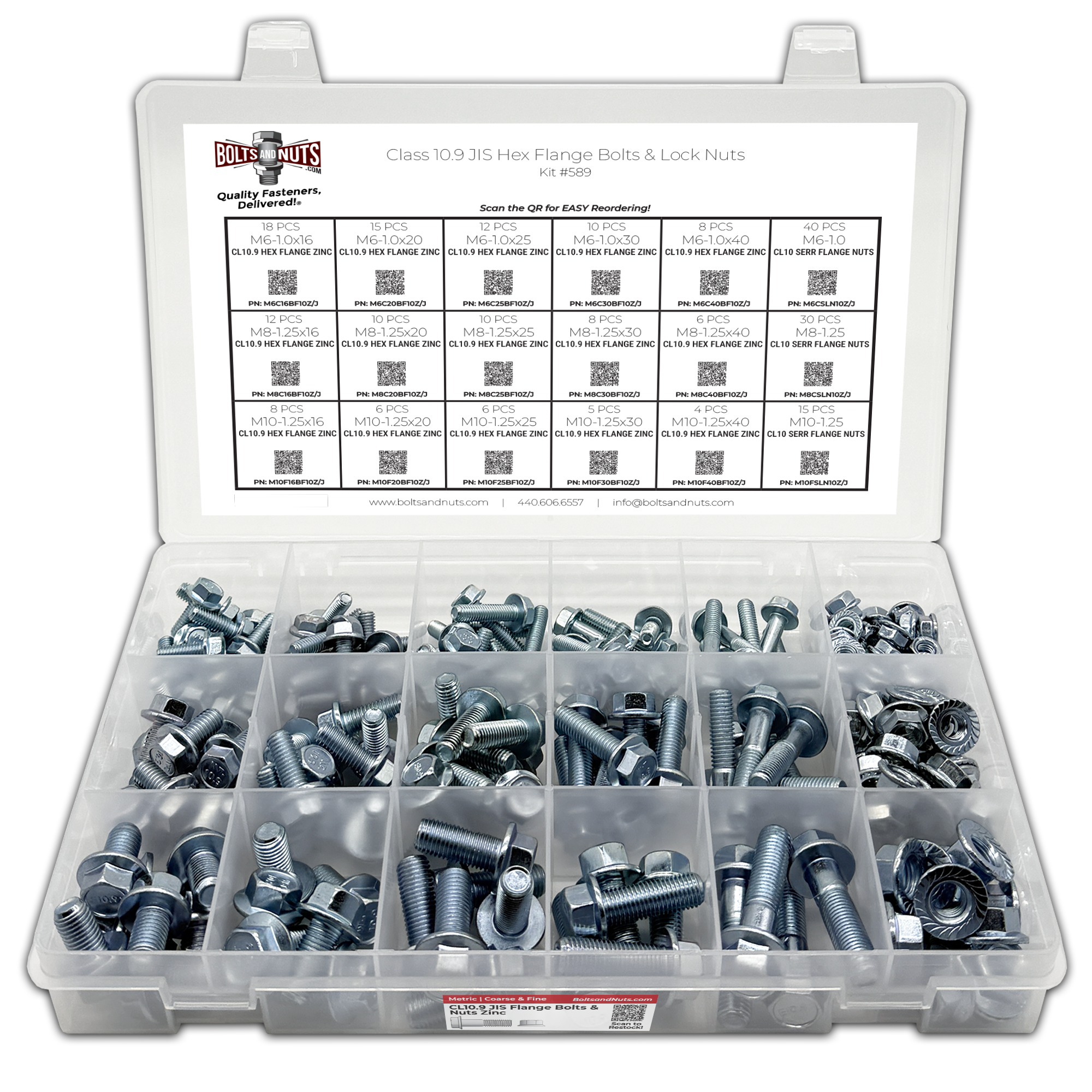 Assortment Kit #589 (224Pcs.) JIS Grade 10.9 Metric Flange Screws