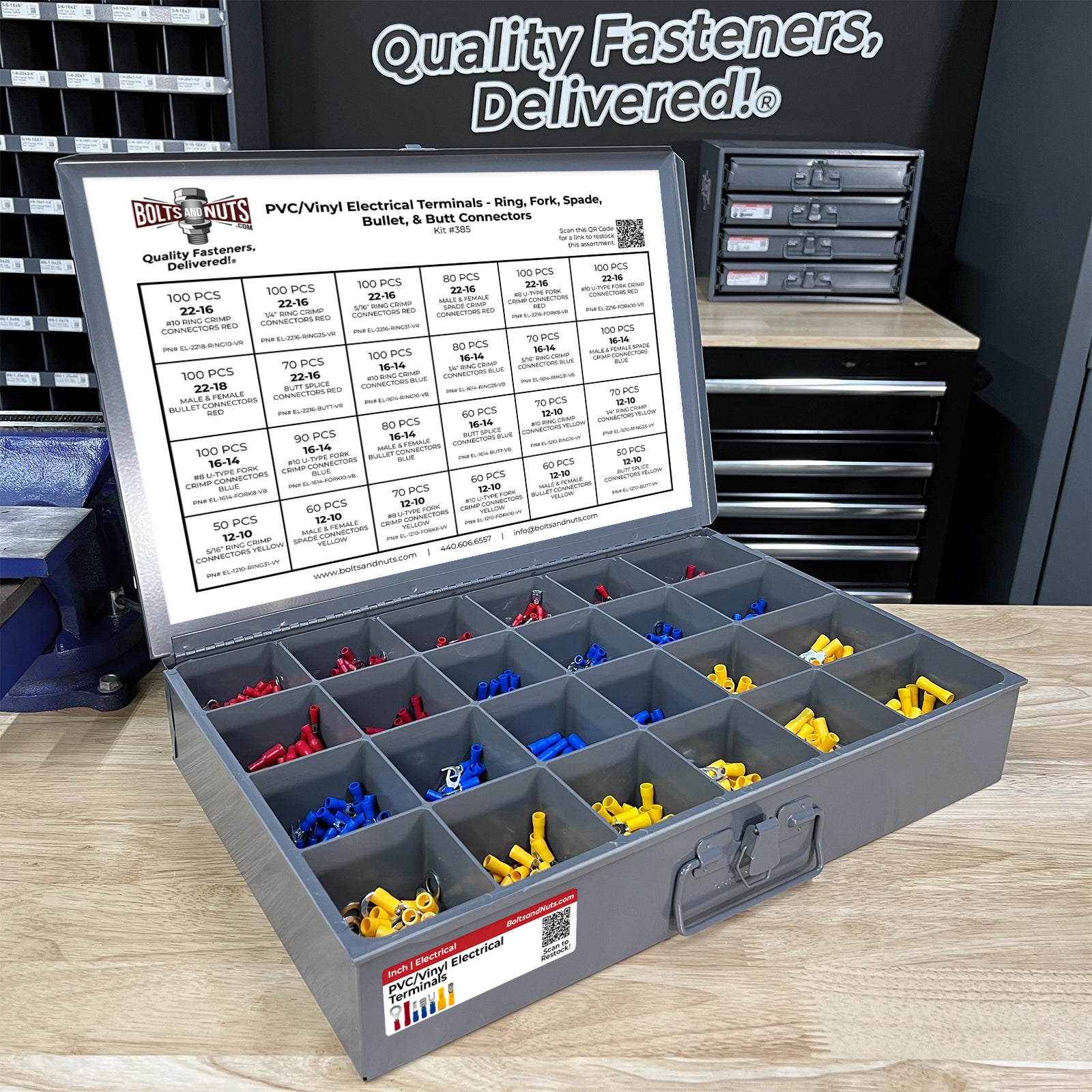PVC/Vinyl Terminal Connectors Assortment - 1921 Pieces