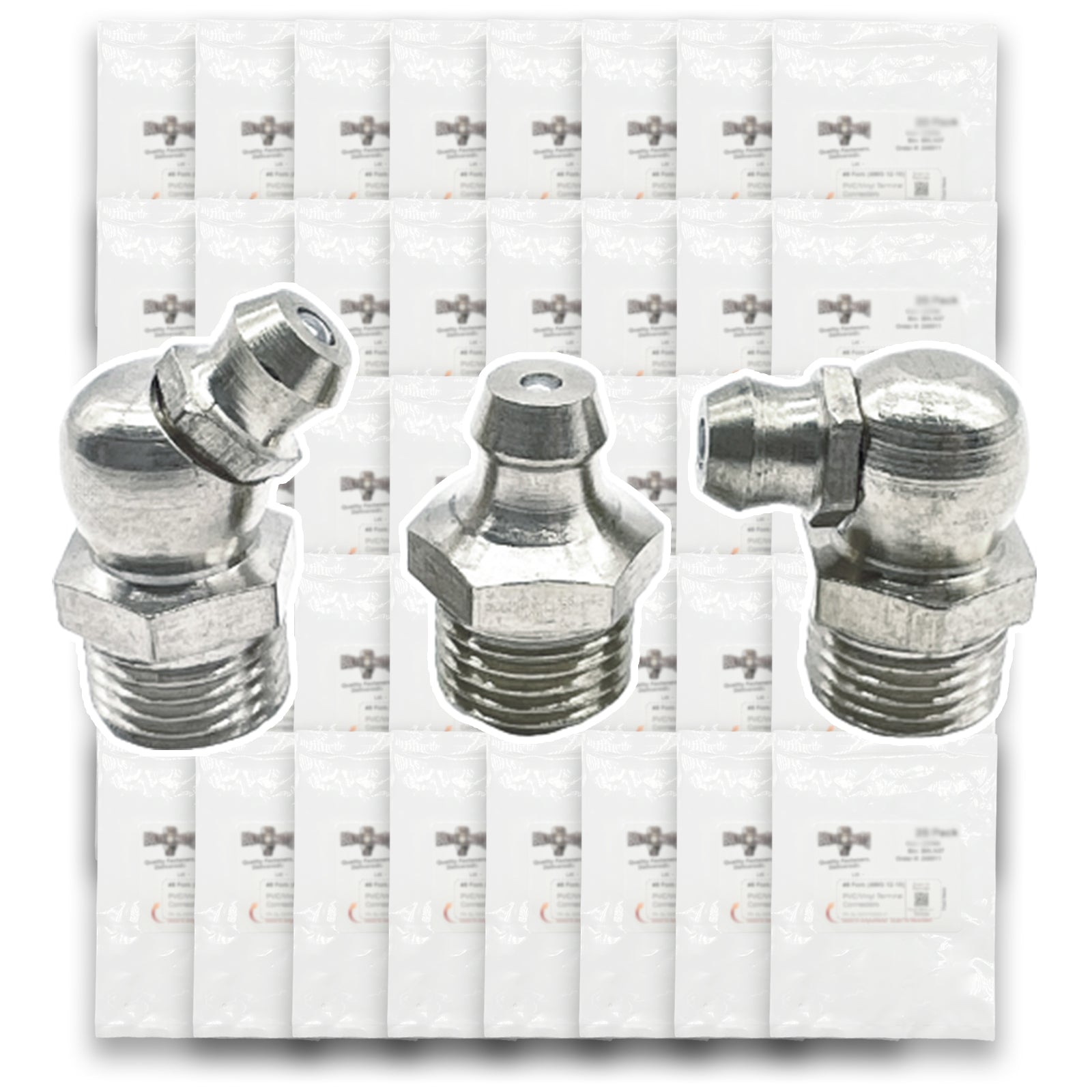 Inch and Metric Steel Zinc Clear Zerks Grease Fittings - 550 PCS
