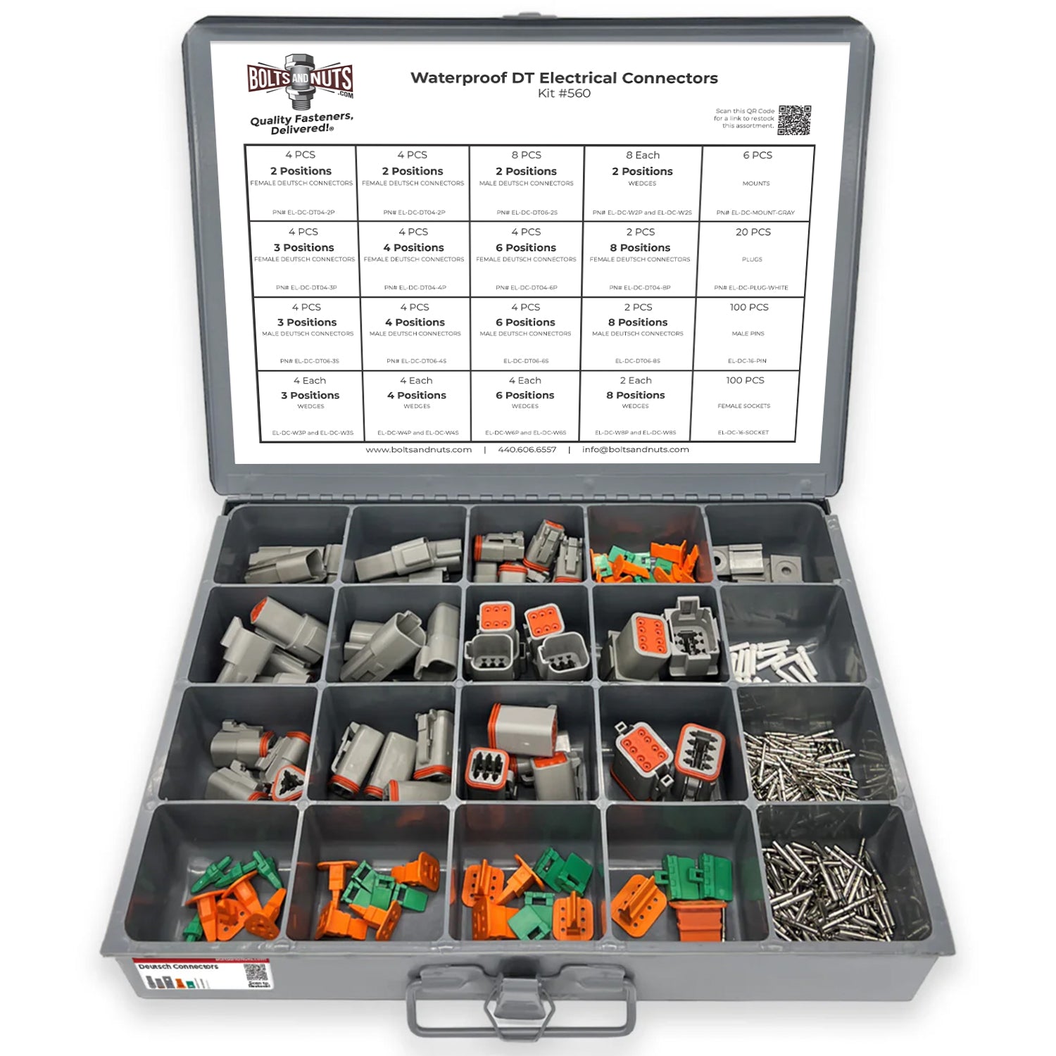 Waterproof Deutsch Electrical Connectors Assortment - 261 Pieces