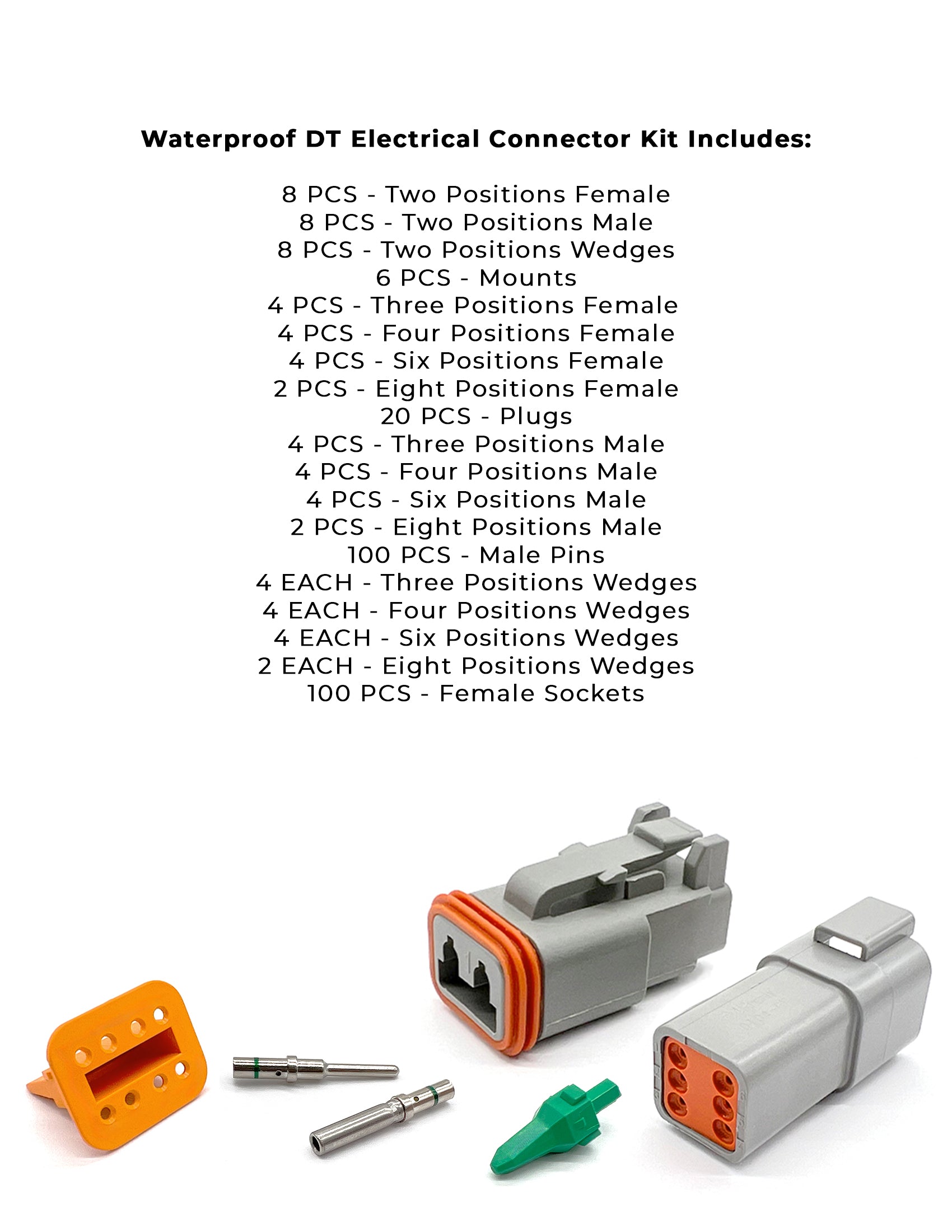 Waterproof DT Pin Electrical Connectors Assortment - 261 Pieces