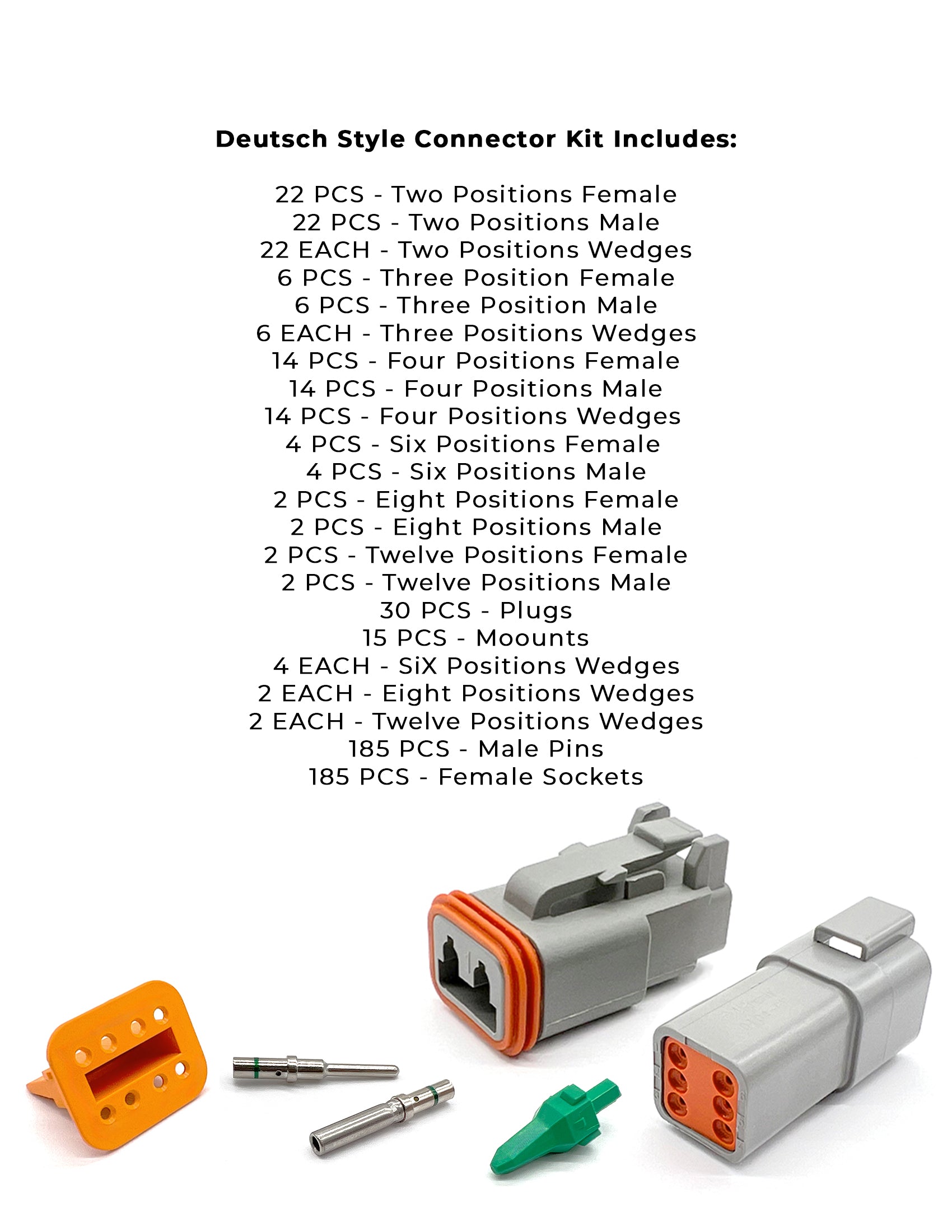 Waterproof Deutsch Electrical Connectors Assortment 516 Pieces