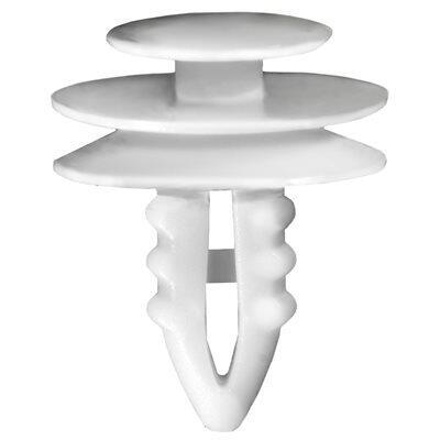 11/32"x9/16" White Triple Head Nylon Interior Trip Panel Retainer - Ford