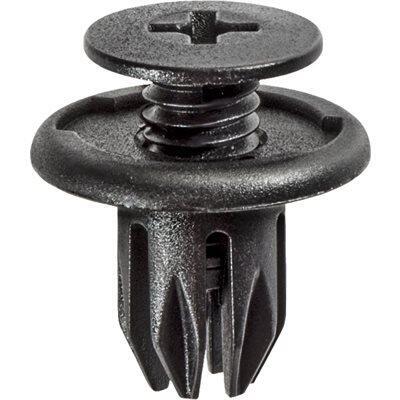 10mmx15mm Phillips Screw-Type Push-In Retainer with Opened End, 20mm Head