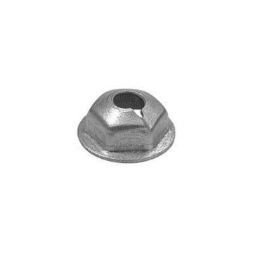 #10-32 Stamped Hex Washer Locknut, 3/8" Wrench, 1/2" Washer, Zinc