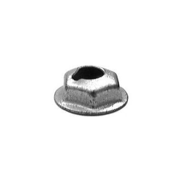 1/4"-20 Stamped Hex Washer Locknut, 7/16" Wrench, 19/32" Washer, Zinc