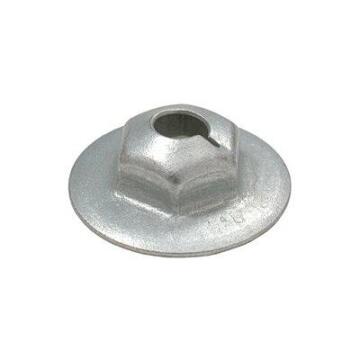 1/4"-20 Stamped Hex Washer Locknut, 7/16" Wrench, 13/16" Washer, Zinc