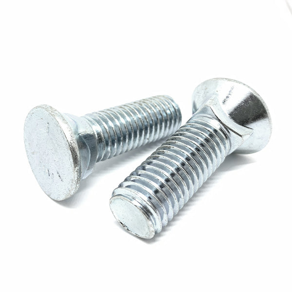 3/8-16x2" #3 Flat Round Head Grade 5 Plow Bolts Zinc