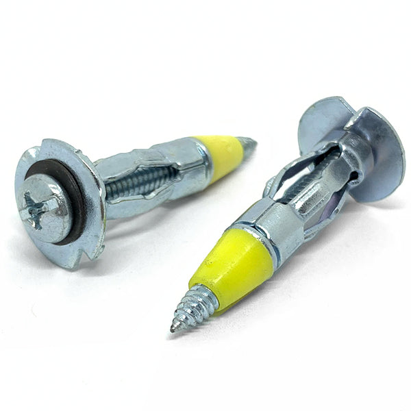 1/8" XS x1" Hollow Wall Drywall Anchor Drive Point Steel Zinc Clear