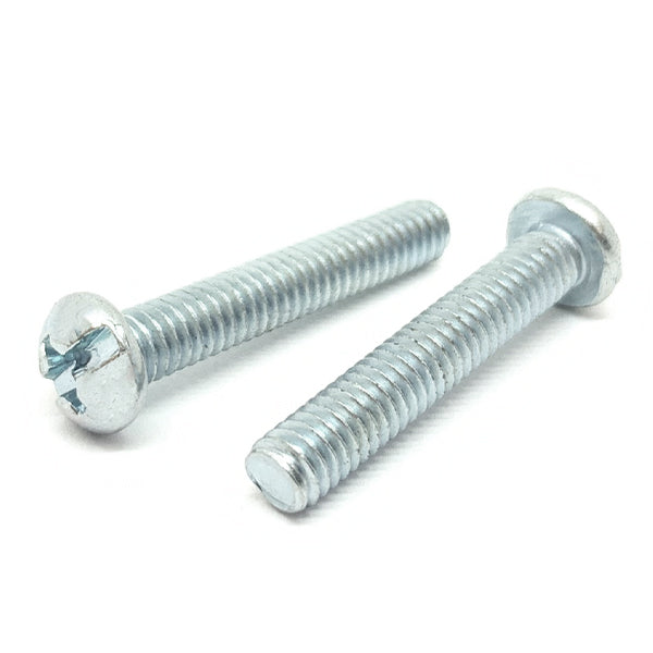 #8-32x2-1/2" Combo Round Head Machine Screws Steel Zinc