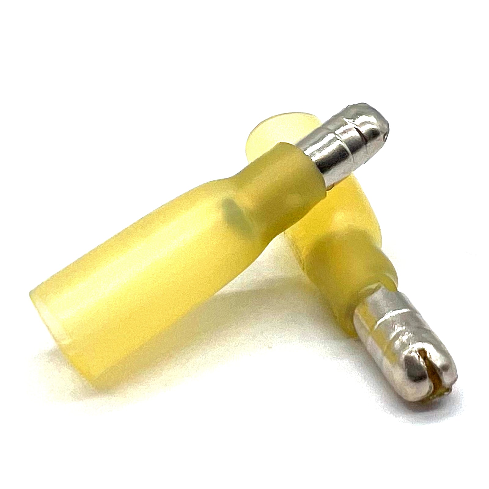 Yellow Heat Shrink Marine Grade Male Bullet Connectors, AWG 12-10