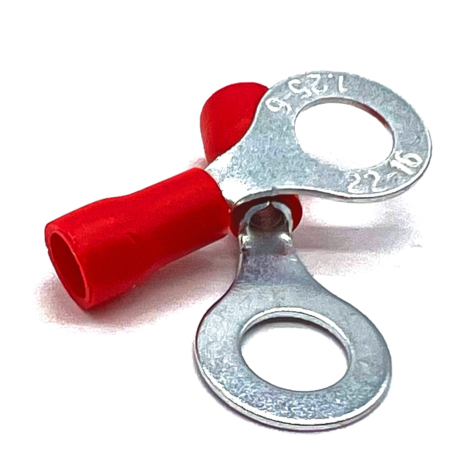 Red PVC/Vinyl 5/16" Diameter Ring Crimp Connector, AWG 22-16