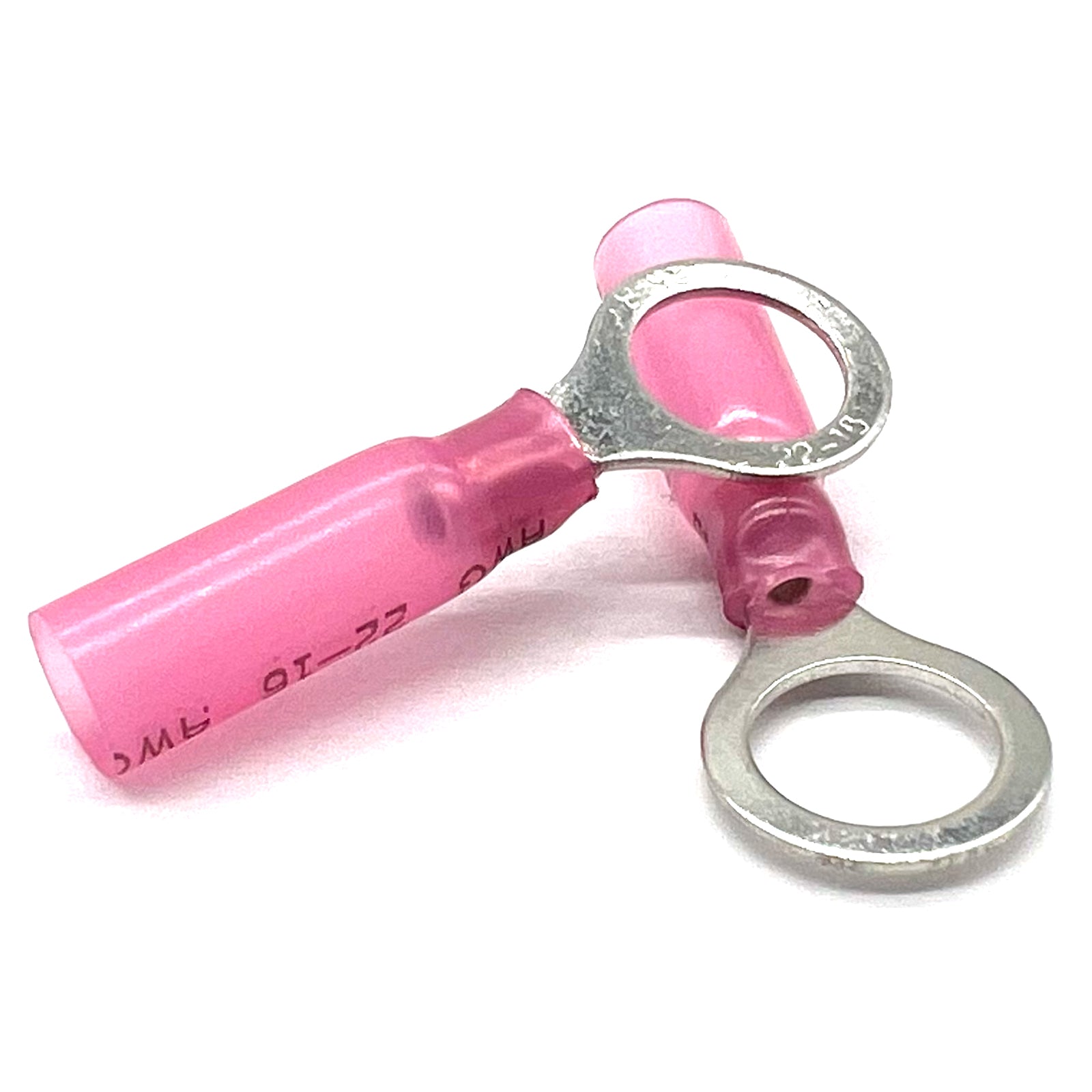 Red Heat Shrink Marine Grade 3/8" Diameter Ring Connectors, AWG 22-16