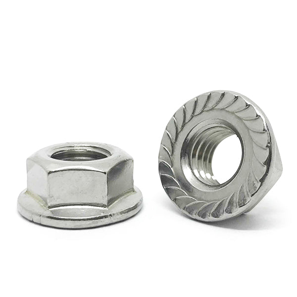 1/4"-20 316 Stainless Steel Serrated Hex Flange Lock Nuts