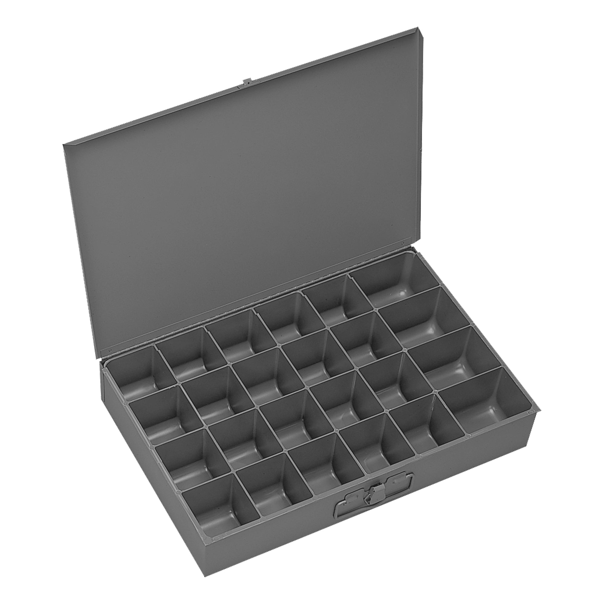24 Hole Large Metal Locking Drawer Compartment Box