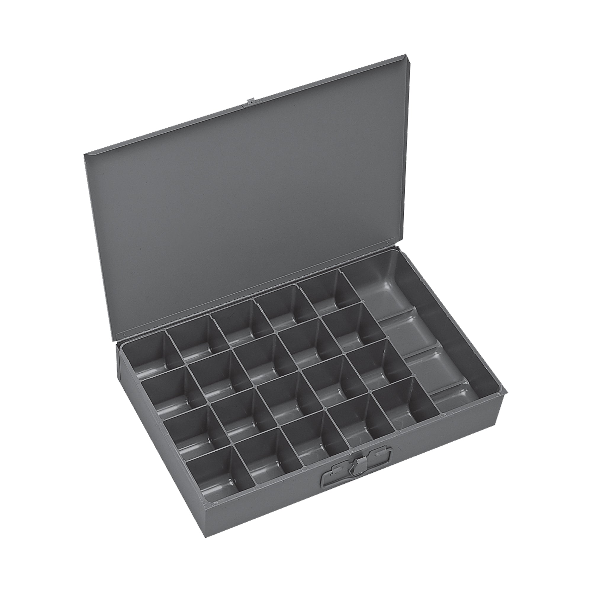 21 Hole Large Metal Locking Drawer Compartment Box