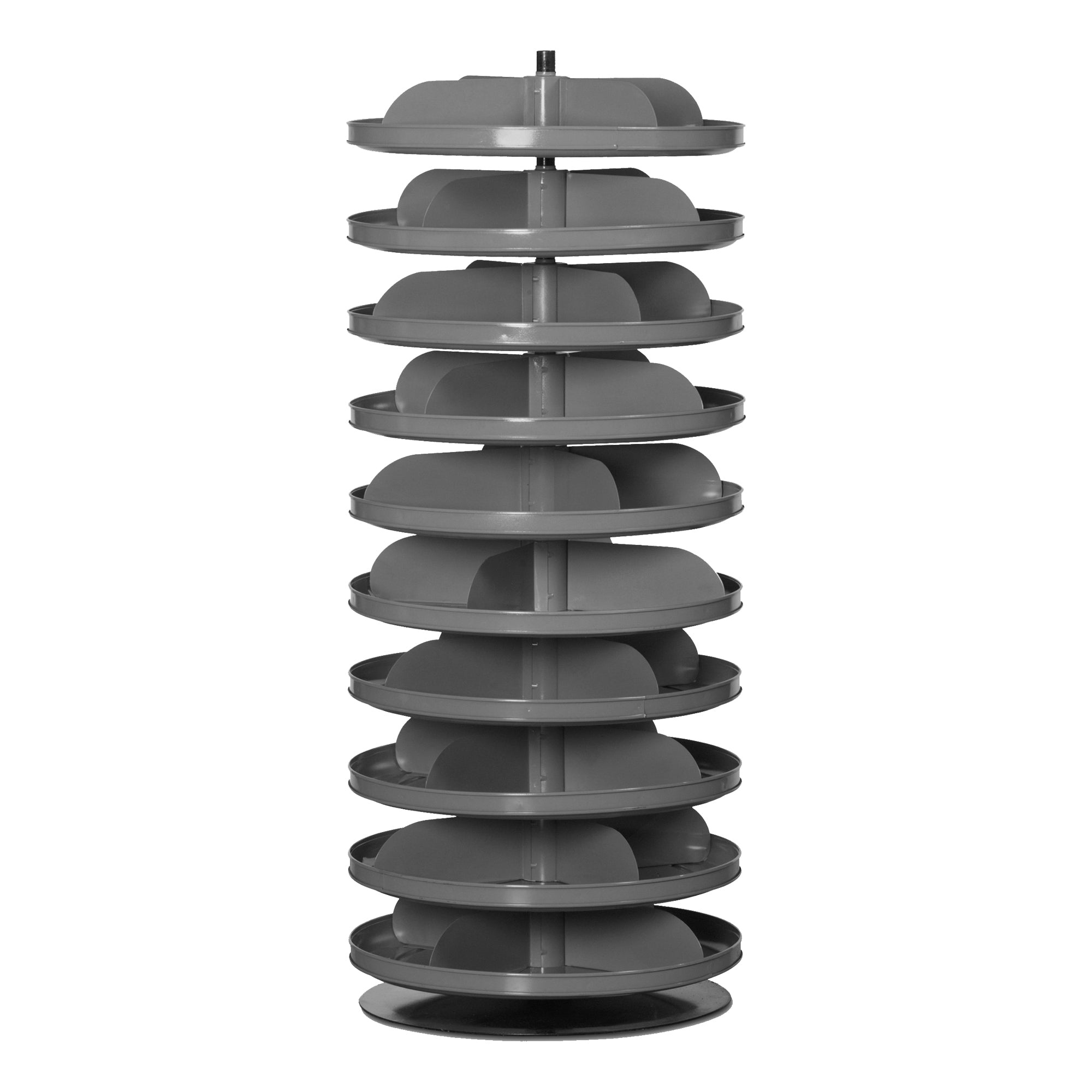 17" Metal Revolving Rotabin with 10 Shelves