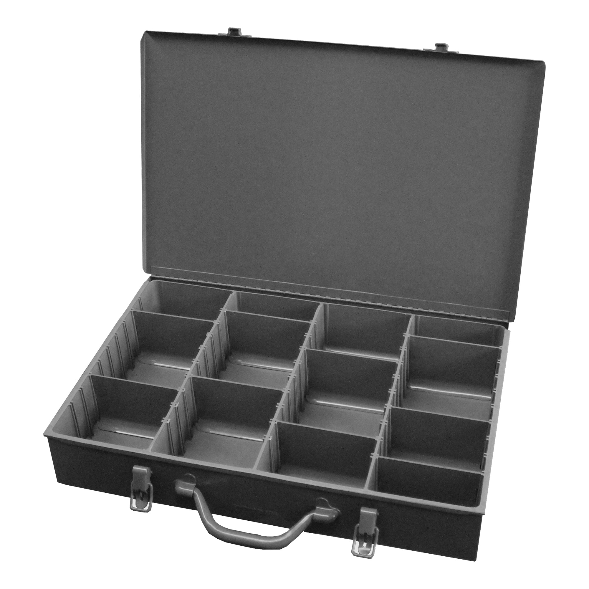 Adjustable Vertical Insert Large Metal Duel Locking Drawer Compartment Box w/ Comfort Grip Handle