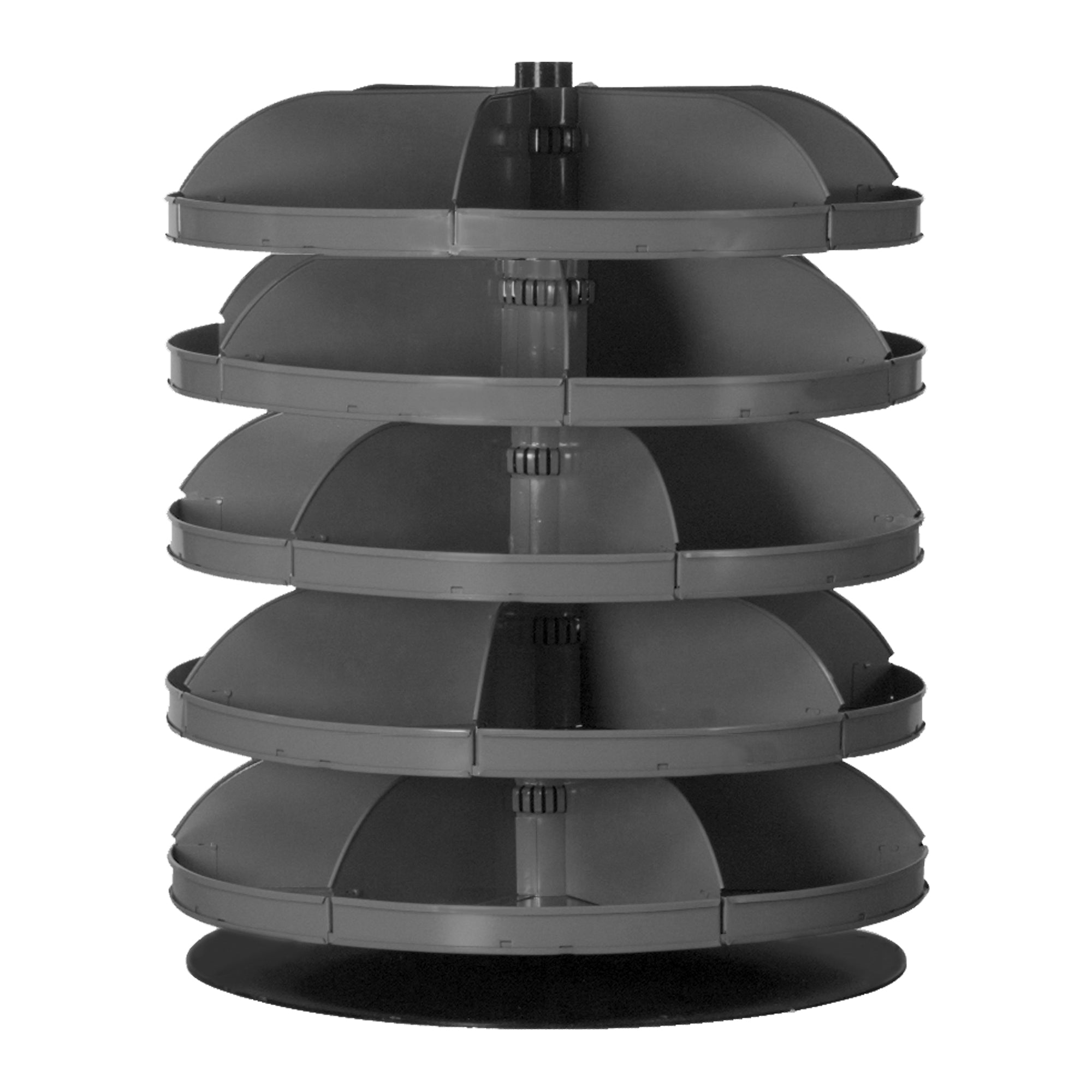 28" Metal Revolving Rotabin with 5 Shelves