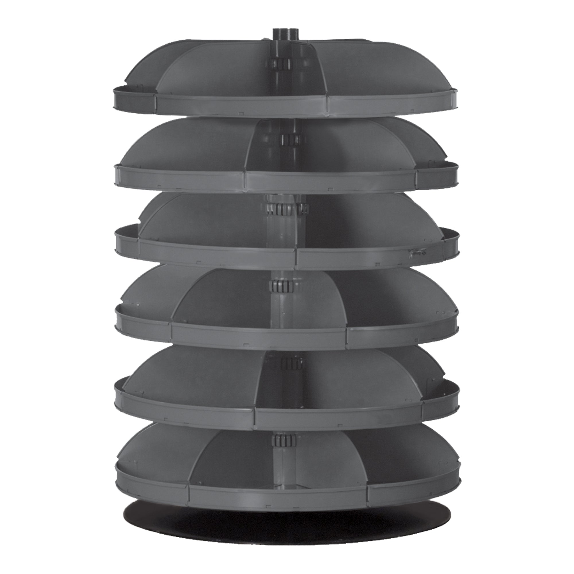 28" Metal Revolving Rotabin with 6 Shelves