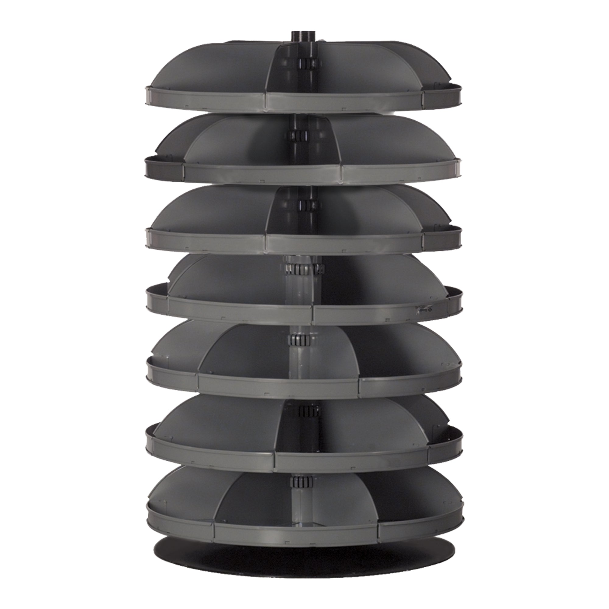 28" Metal Revolving Rotabin with 7 Shelves
