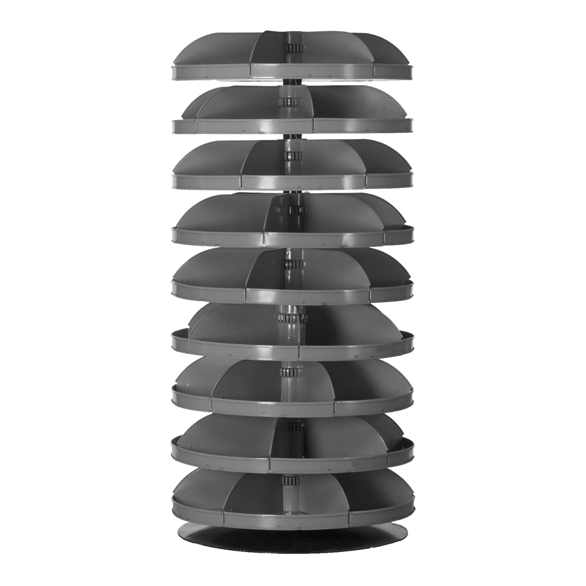 28" Metal Revolving Rotabin with 9 Shelves