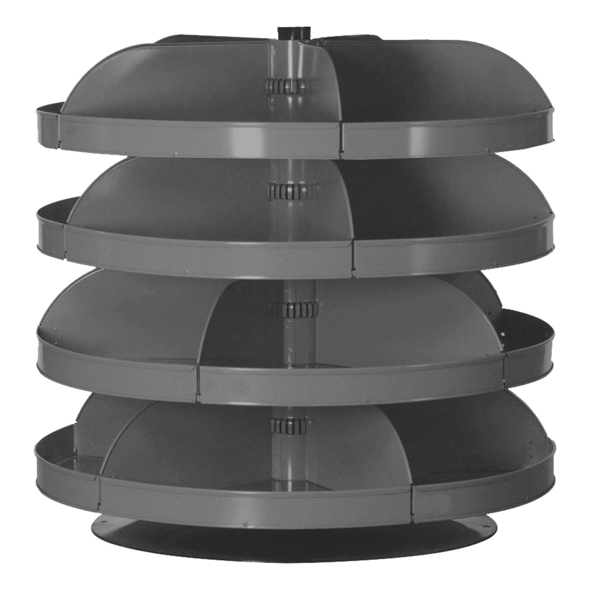 34" Metal Revolving Rotabin with 4 Shelves