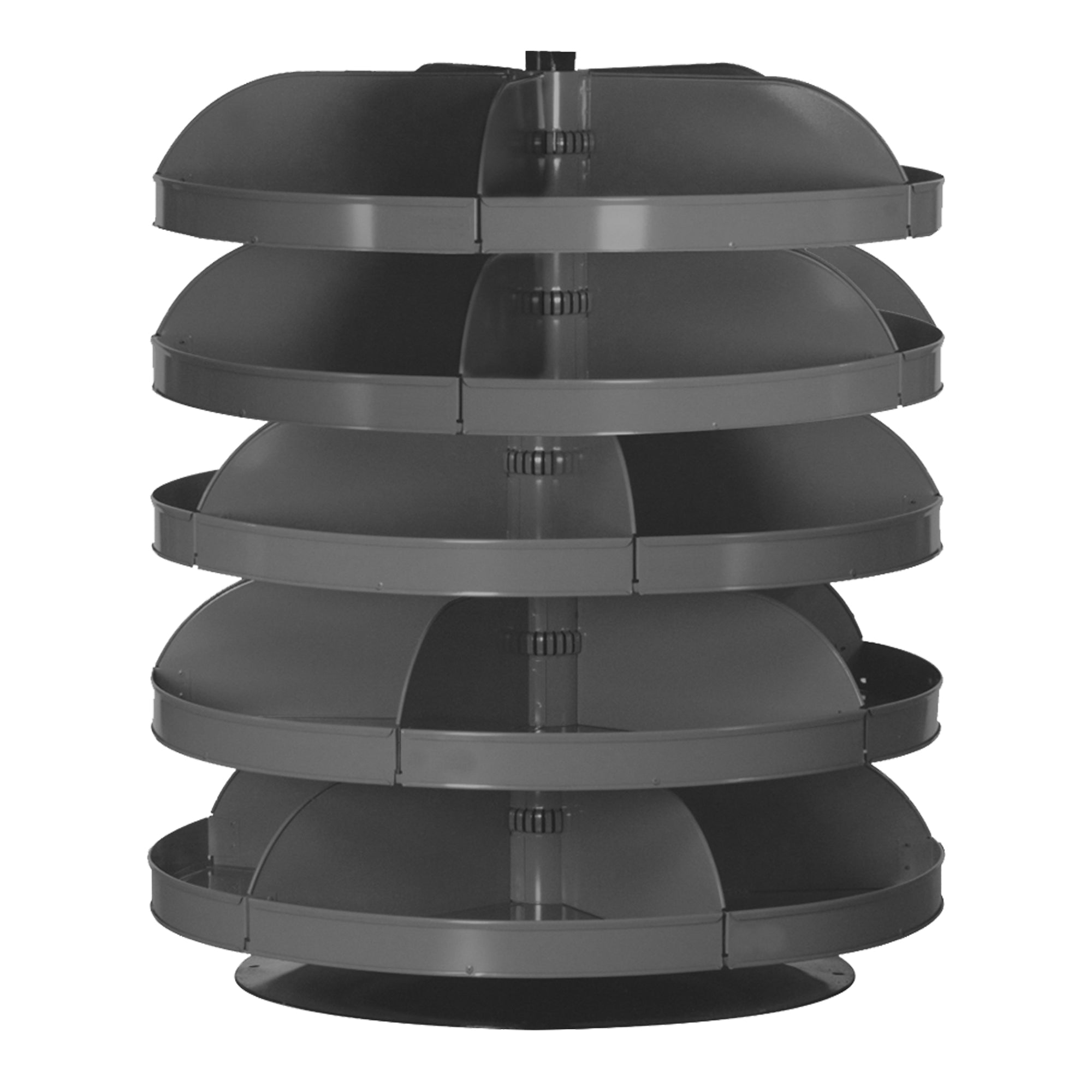 34" Metal Revolving Rotabin with 5 Shelves