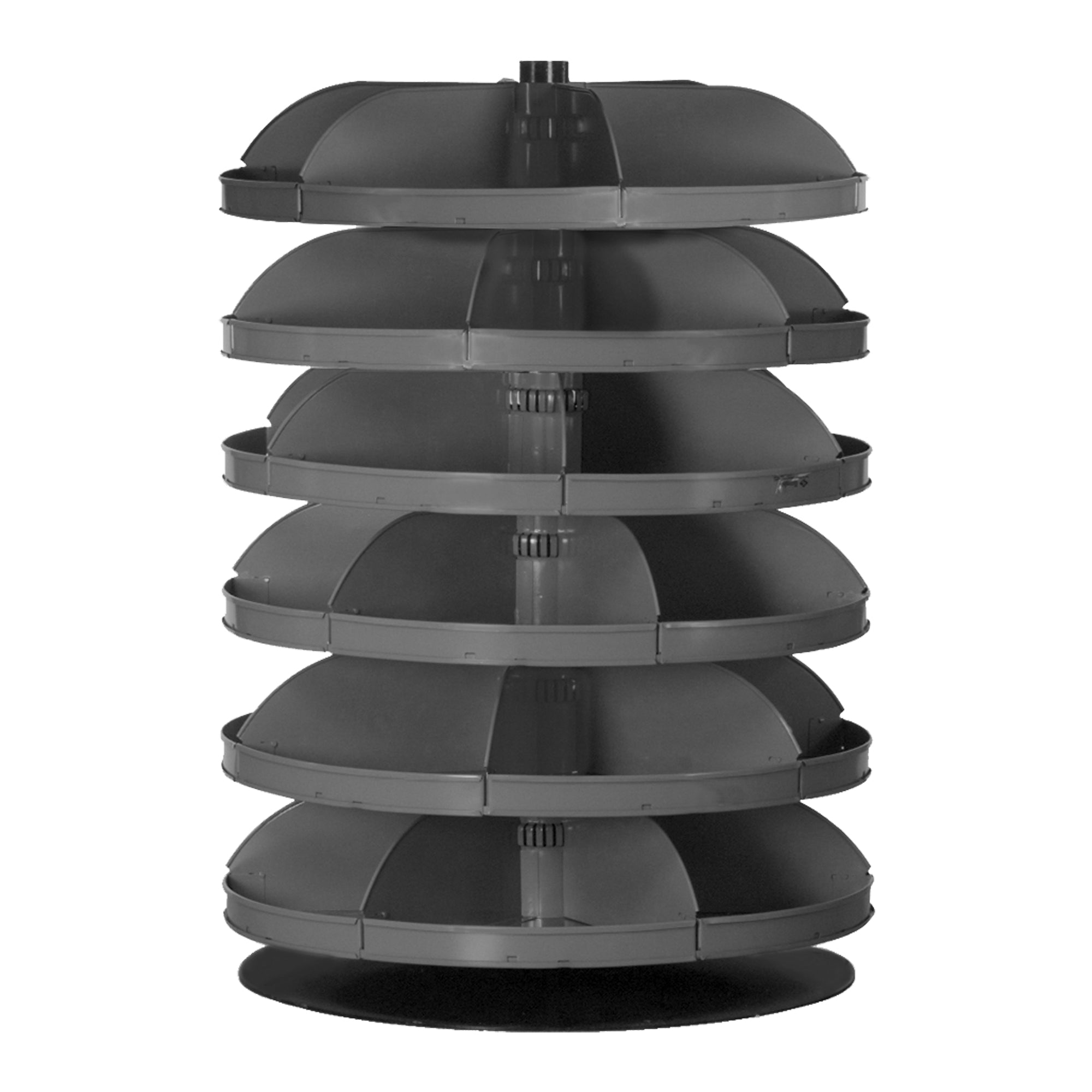34" Metal Revolving Rotabin with 6 Shelves