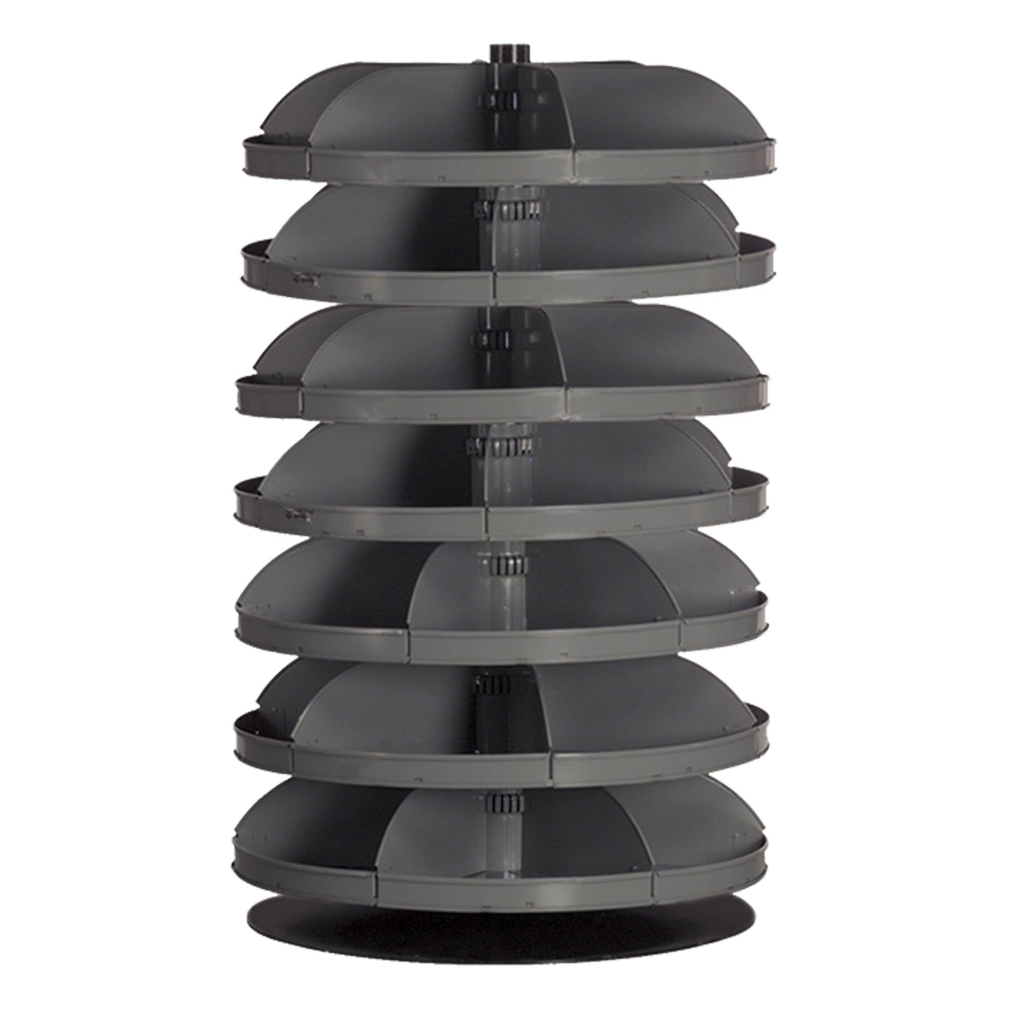 34" Metal Revolving Rotabin with 7 Shelves