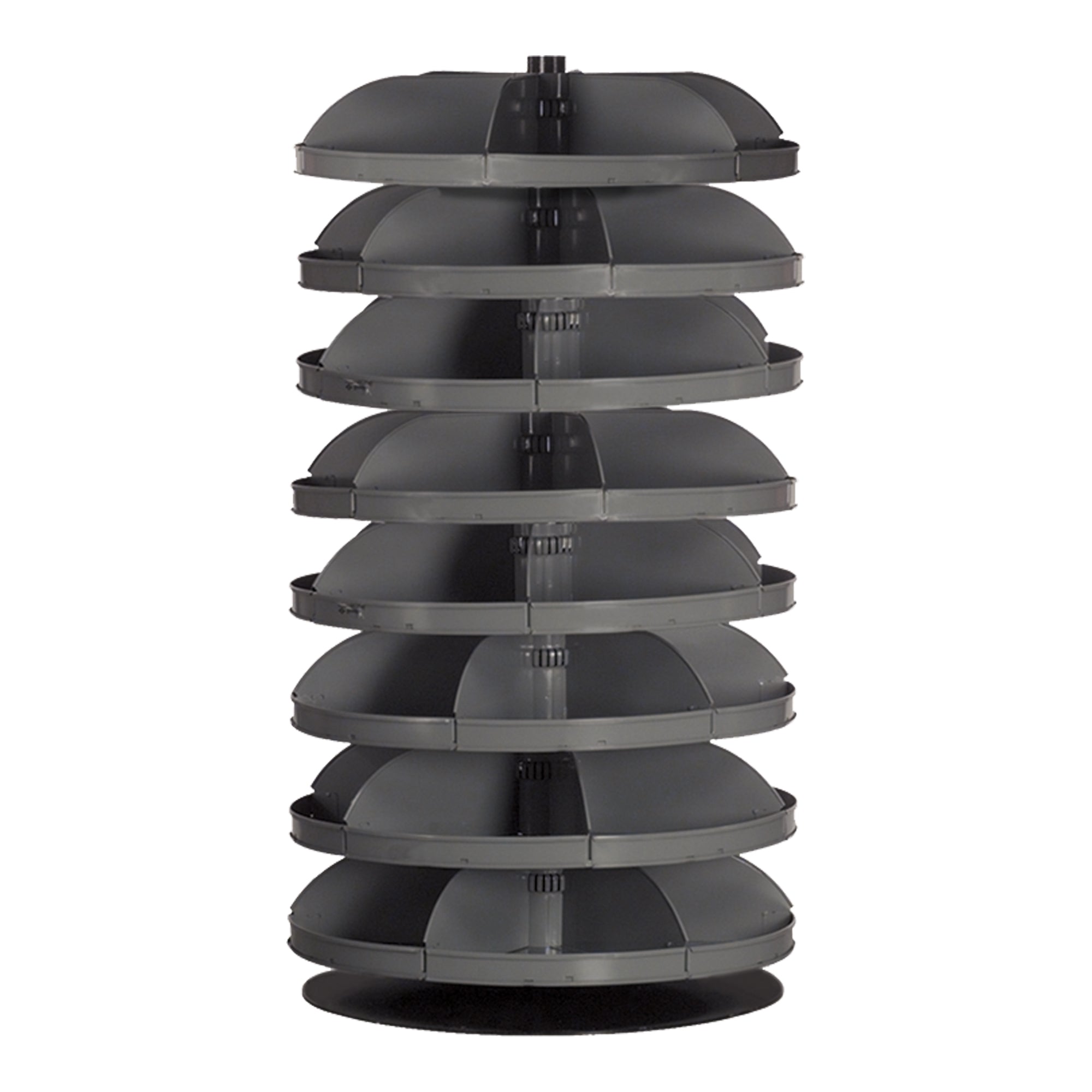 34" Metal Revolving Rotabin with 8 Shelves