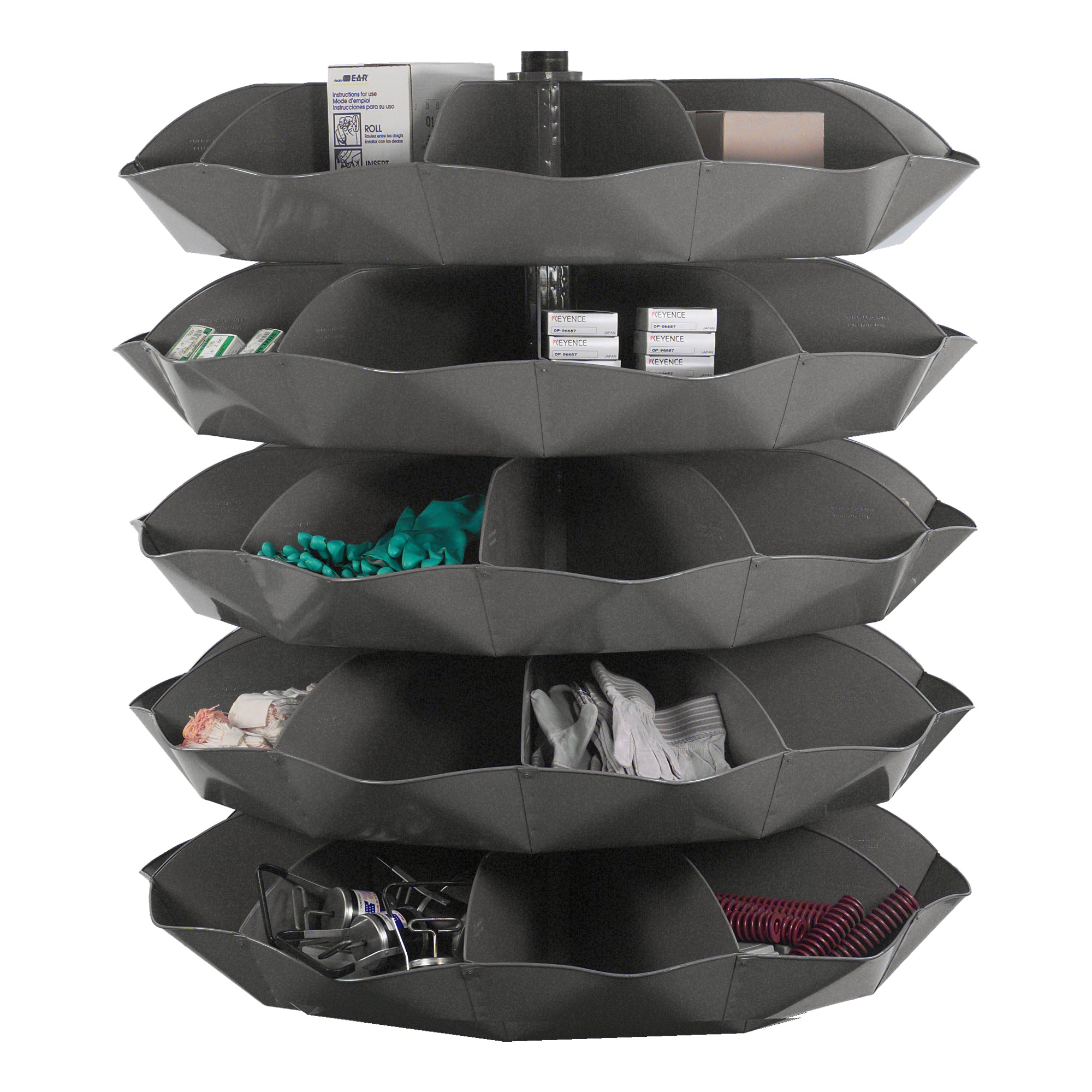 58" Metal Revolving Rotabin with 50 Compartments