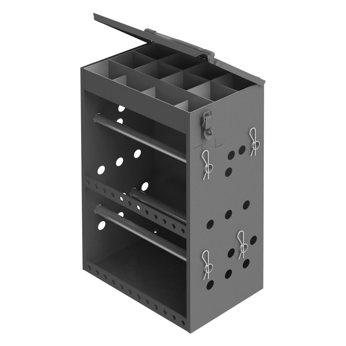12 Compartment Metal Storage Cabinet for Small Wires and Terminals