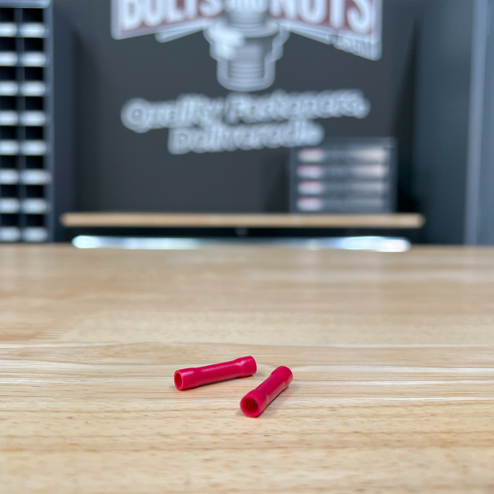 Red PVC/Vinyl Butt Splice Crimp Connector, AWG 22-16