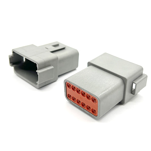 12 Pin DT Water Proof Connector Plug, Female, Including Rubber Seal
