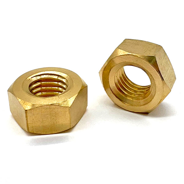 1/2"-13 Brass Finished Hex Nuts