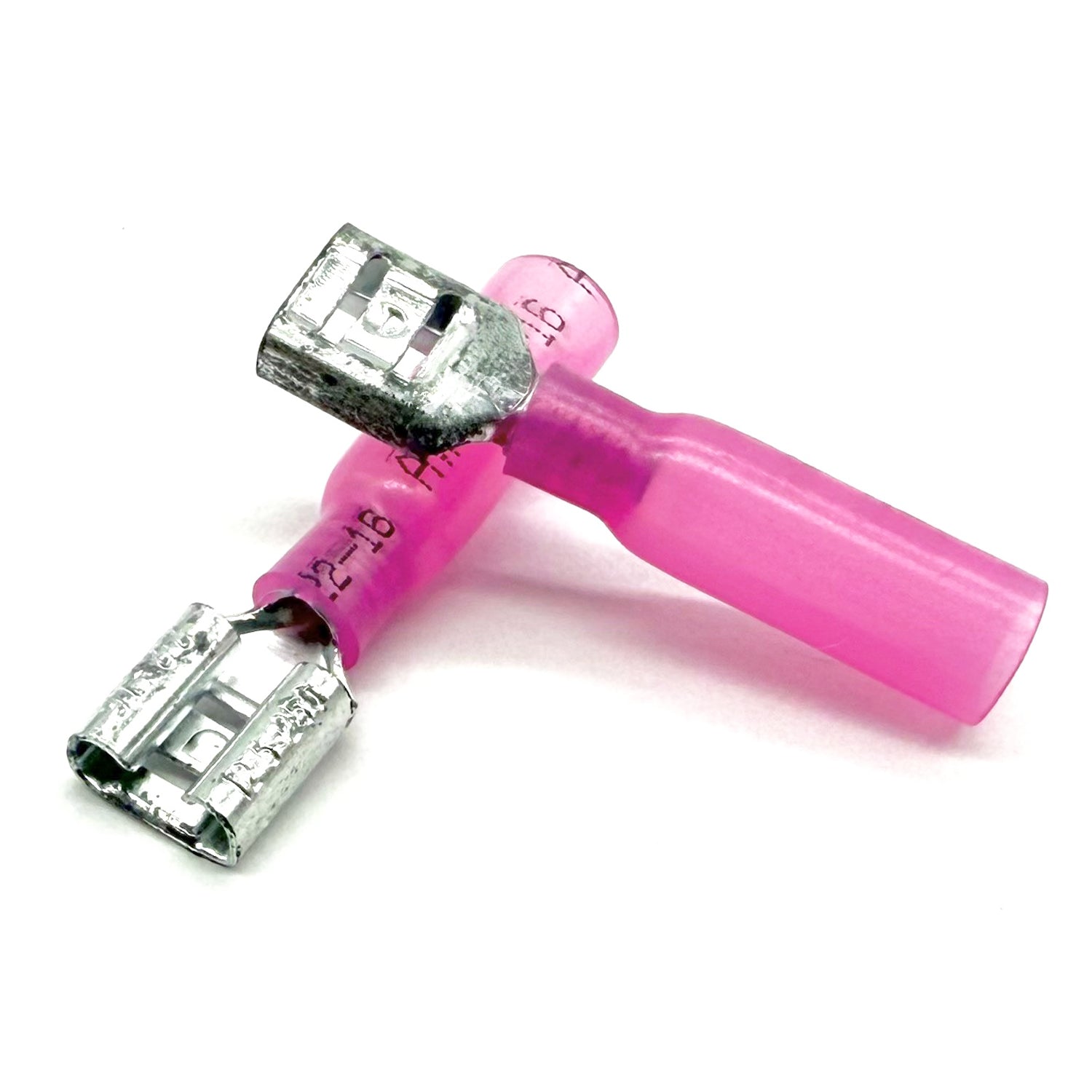 Red Heat Shrink Female Spade Connectors, AWG 22-16