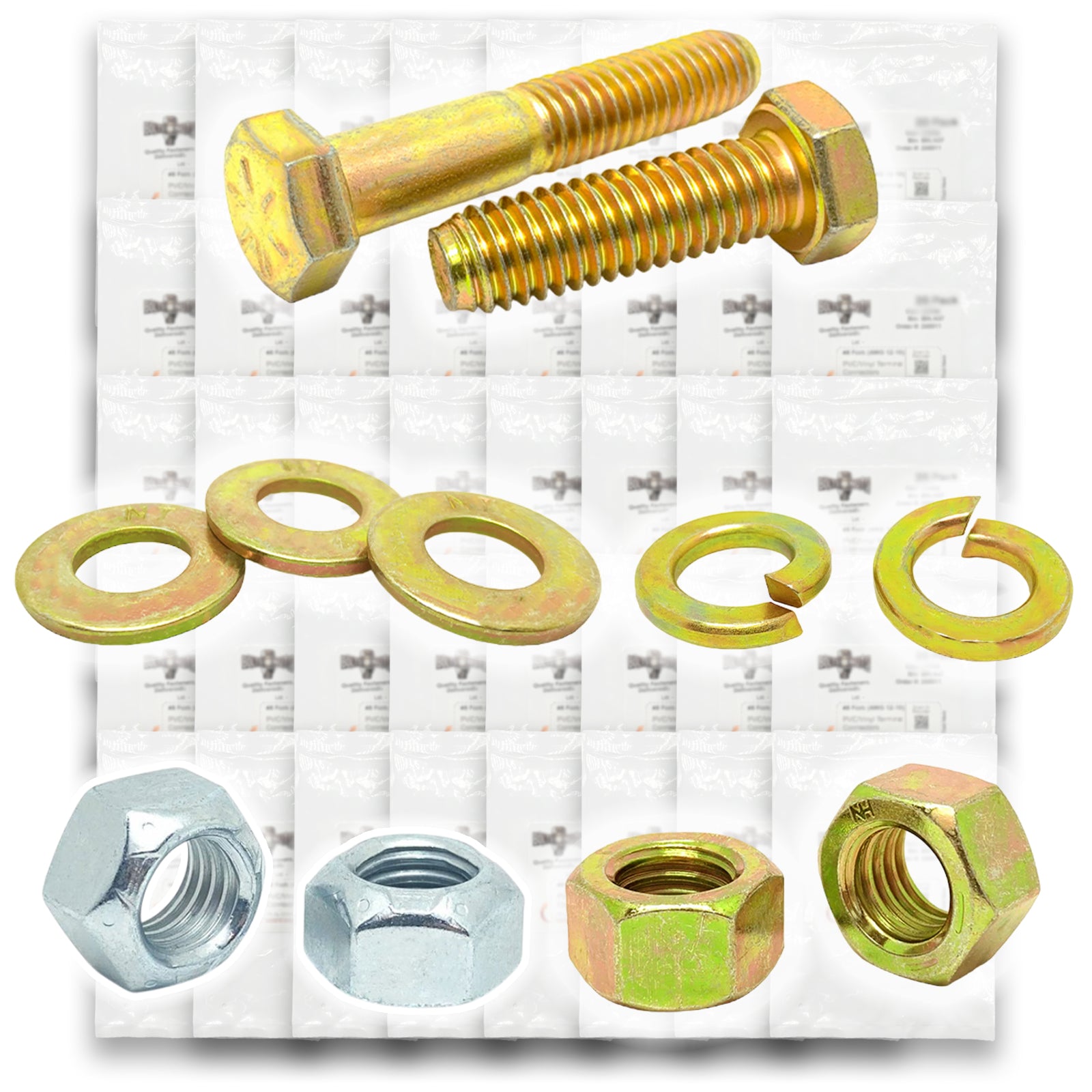 7/16"-14 Coarse Grade 8 Hex Cap Screws, Nuts, & Washers - 527 PCS