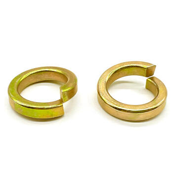 5/16" Grade 8 High Collar Split Lock Washers Zinc Yellow