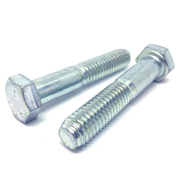 1/2-20x2-1/4" Hex Cap Screws Grade 5 Bolts Zinc Clear