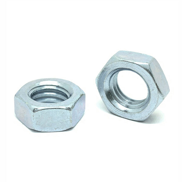 7/16"-14 Grade A Hex Jam Nuts Zinc