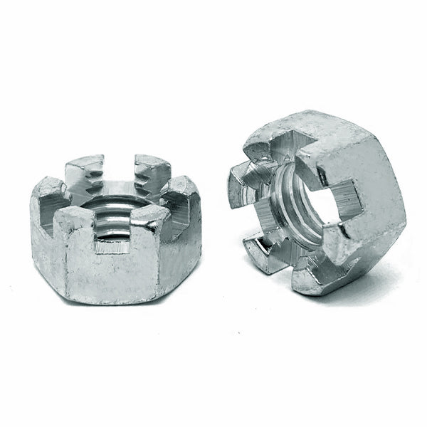 5/16"-24 Slotted Finished Hex Nuts Zinc Clear