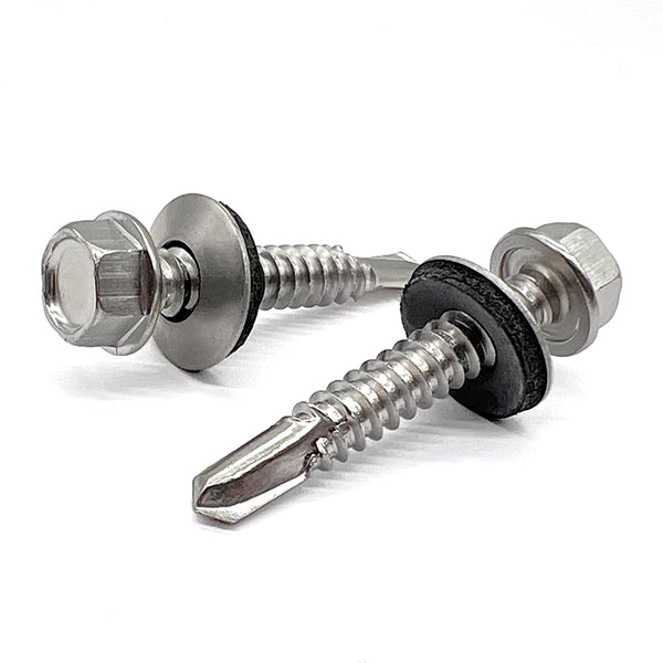 EASTLO 25 PCS #14 X 1-1/4" Pan Head Self Drilling Screws, Phillips Drive, 410 Stainless Steel Sheet Metal Screws
