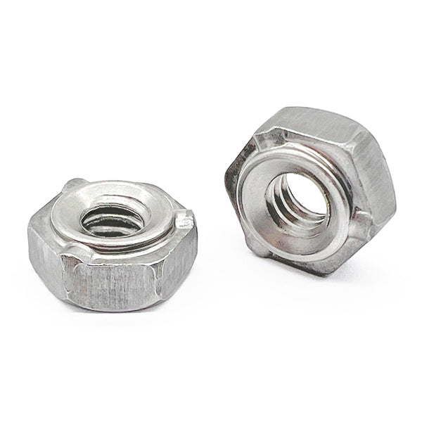 3/8"-16 18-8 Stainless Steel 3 Prong Hex Weld Nuts
