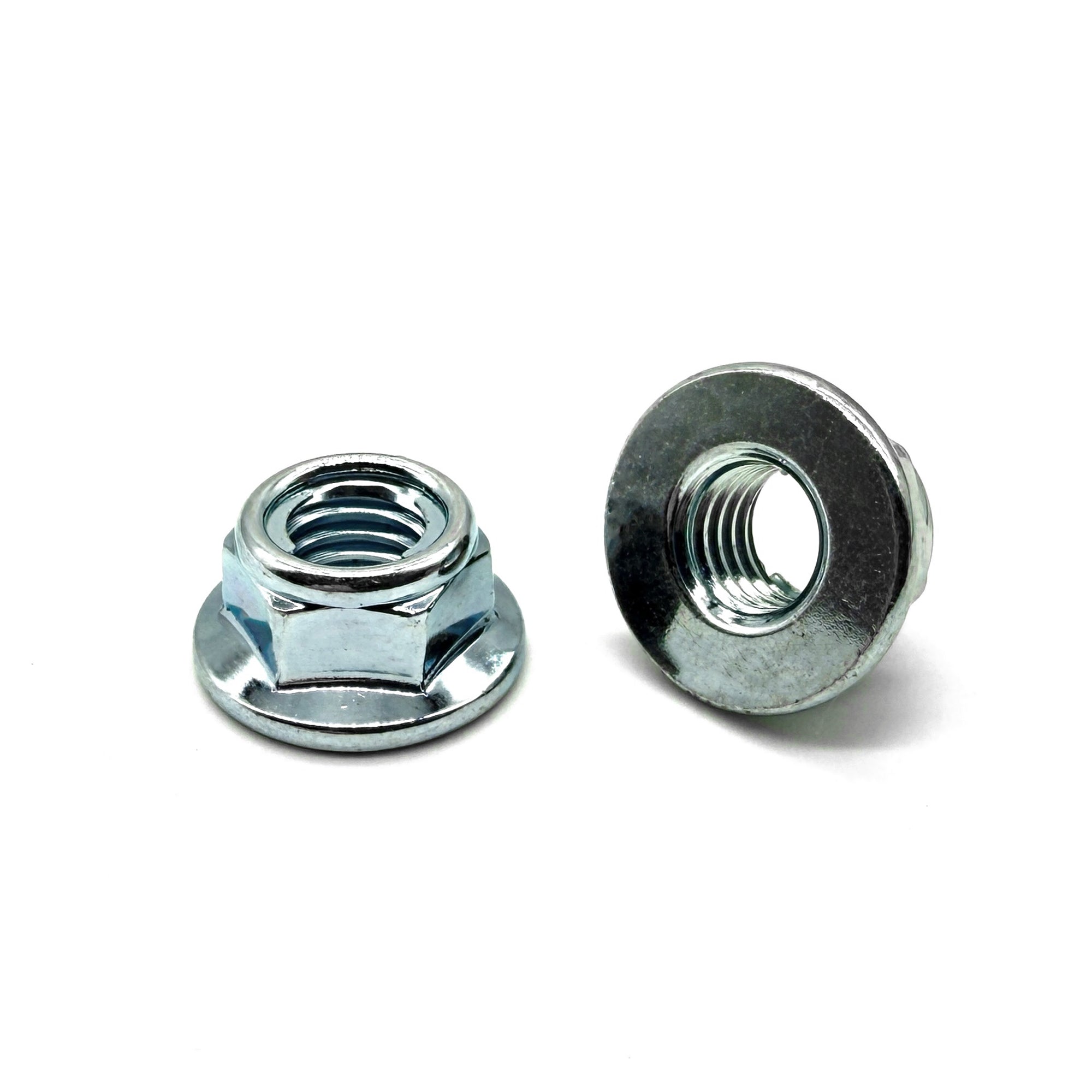 M8-1.25 Hex Flange Fuji Lock Nuts Zinc