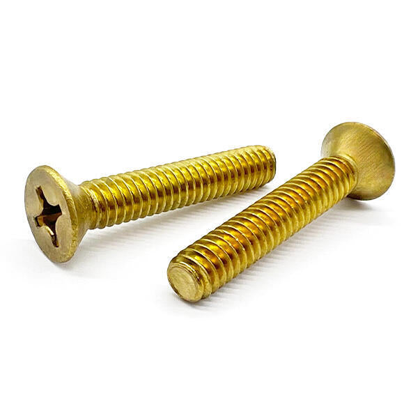 #8-32x1-1/2" Brass Phillips Flat Head Machine Screws