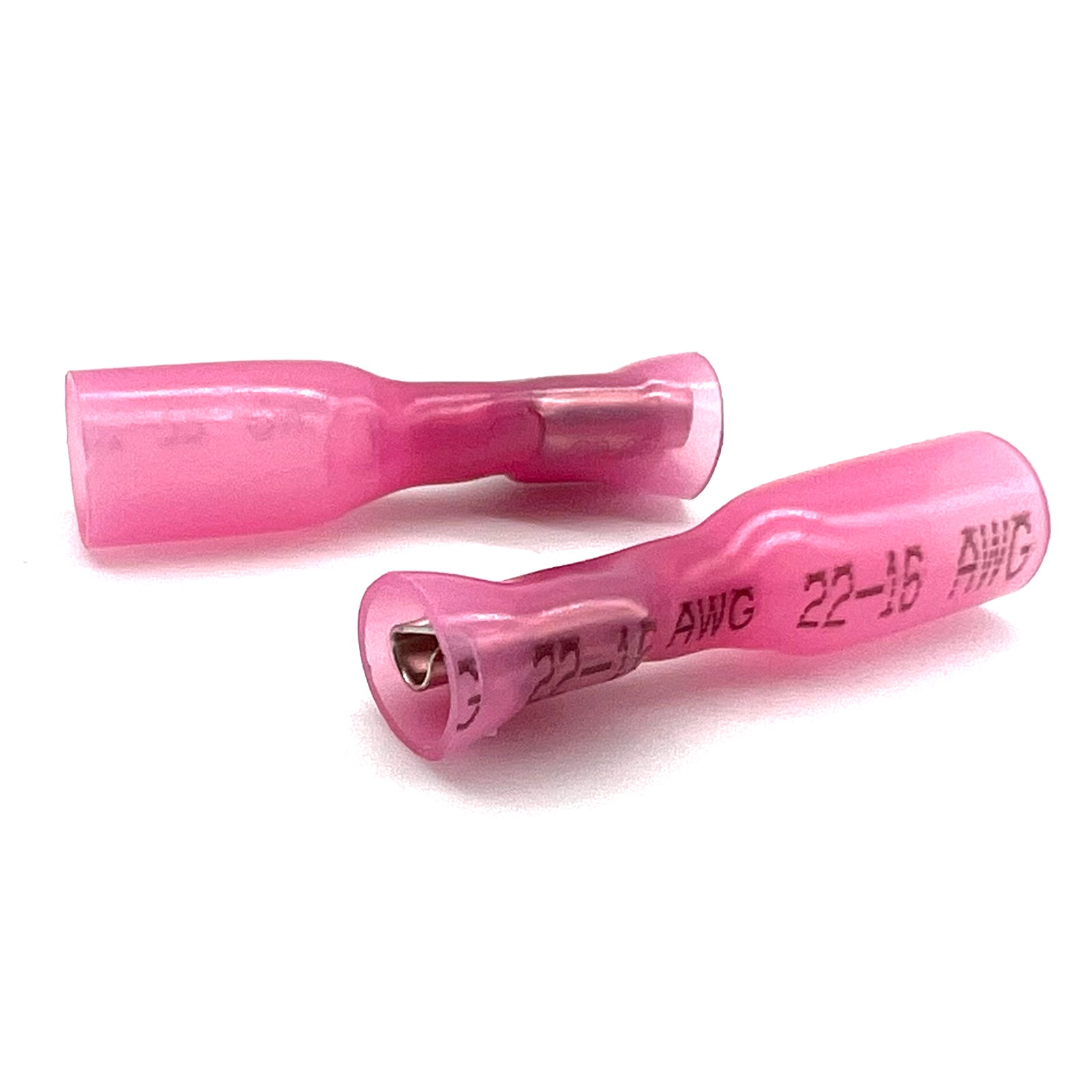 Red Heat Shrink Female Spade Connectors, AWG 22-16
