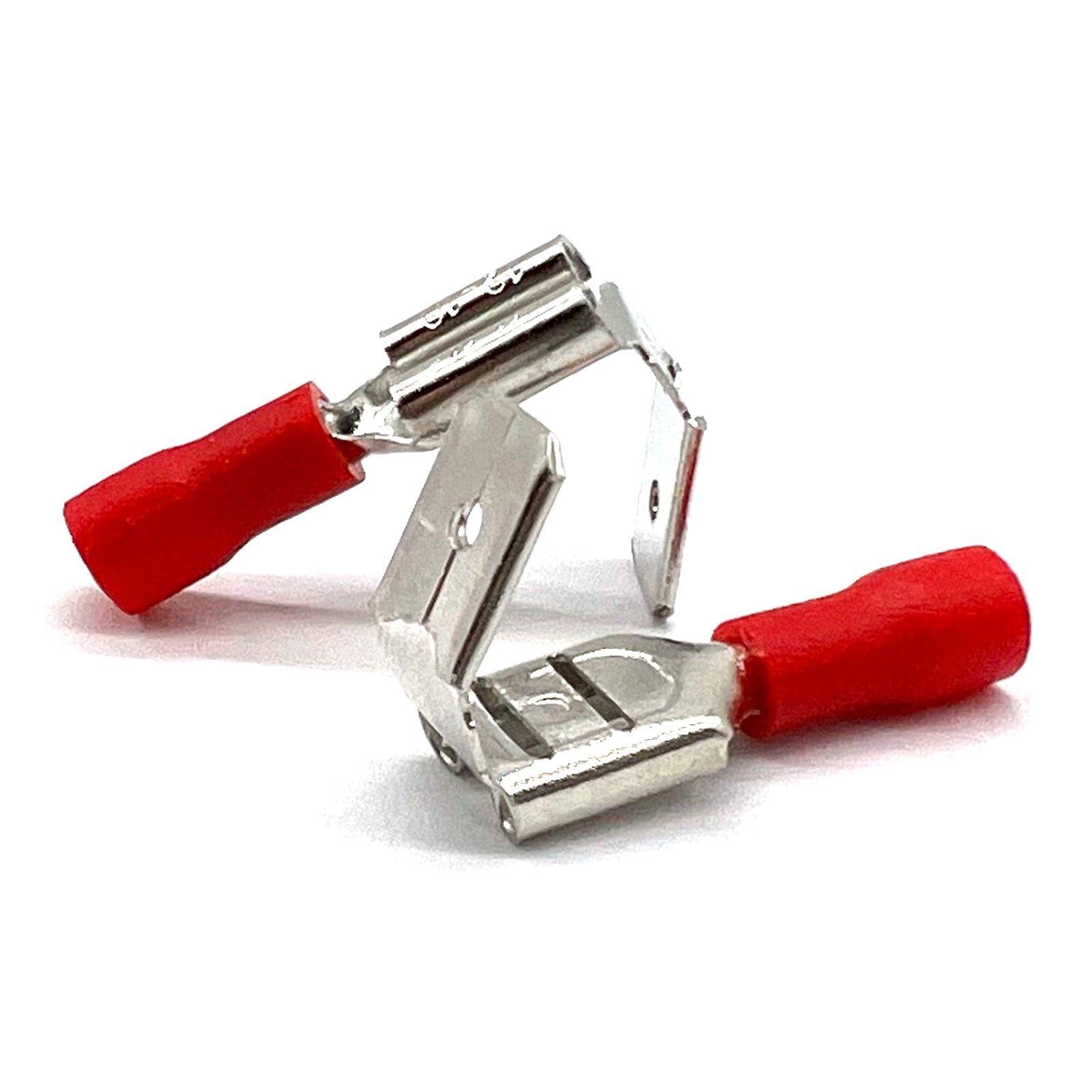 Red PVC/Vinyl Piggy Back Crimp Connector, AWG 22-16